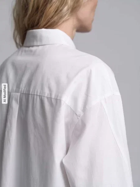 Bluzka z długim rękawem o kroju boxy fit z czystej bawełny model DANNIE' Selected biała