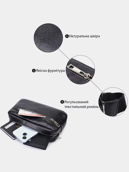 Shvigel Поясна сумка Шкіра чорний