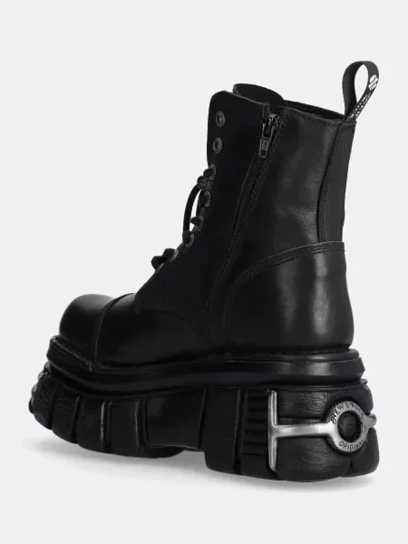 New Rock bocanci de piele Nomada Negro + Tower Negro Acero negru