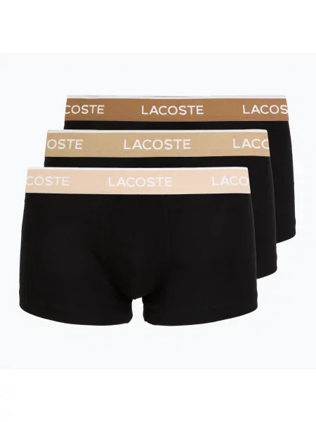 Férfi boxer nadrág Lacoste 3 pack black/sisal/viennese/cookie. Méret: XL fekete