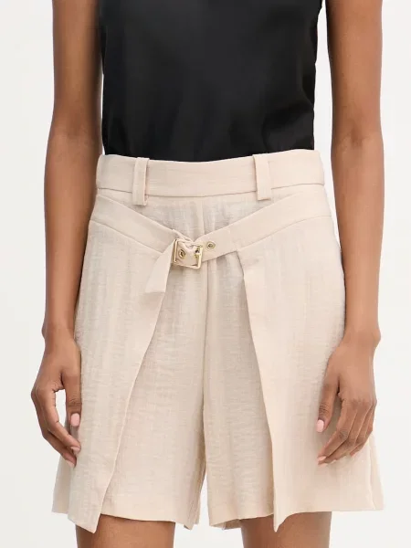 Simona Corsellini szorty eleganckie z beżowe