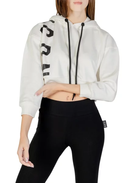 Krótka bluza z kapturem Icon z kapturem czarna