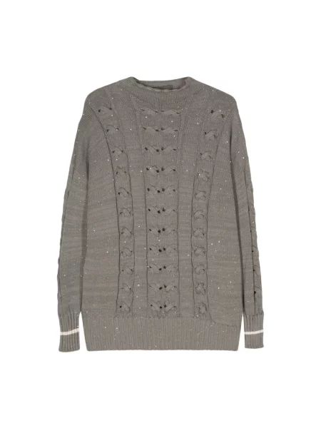 Sweter Lorena Antoniazzi z cekinami szary
