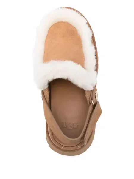 Pantofi cu toc Ugg cu blană maro