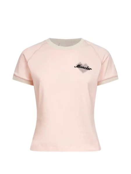 Tricou Moncler cu imagine cu motiv cu inimi cu nervuri roz