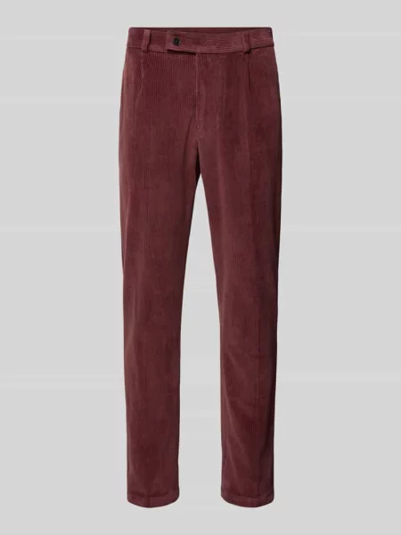 Spodnie o kroju slim fit z mieszanki bawełny w imitacji sztruksu model Cliffer' Zuitable