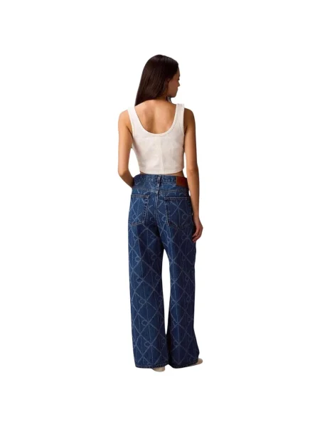Calvin Klein Jeans Farmer LOW RISE BAGGY CK AT Baggy Fit kék