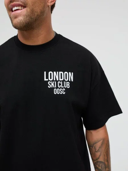 Koszulka oversize London Ski Club czarna