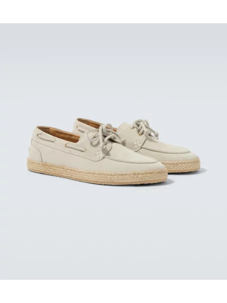 Pantofi loafer Brunello Cucinelli din piele de căprioară bej