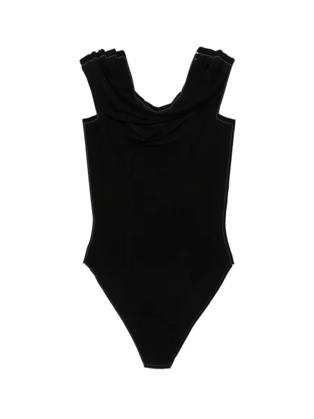 Body Norma Kamali drapat negru