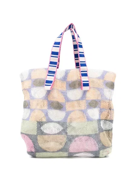 Geantă shopper épice cu imagine cu imprimeu geometric plasă verde