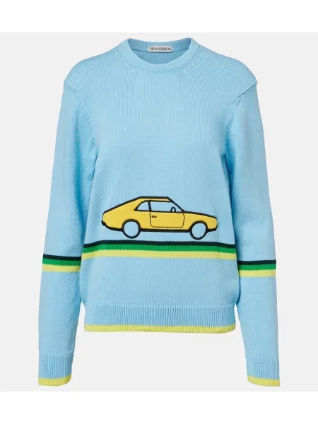 Pulover Jw Anderson cu broderie albastru