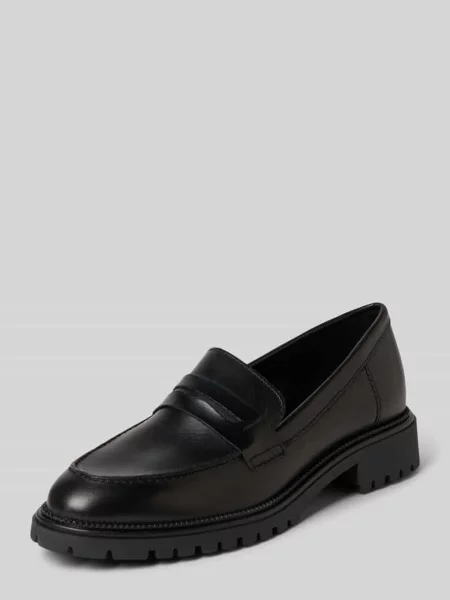 Loafersy Tamaris wsuwane chunky czarne