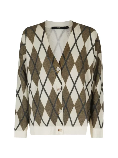 Cardigan Seventy cu decolteu în V cu model argyle