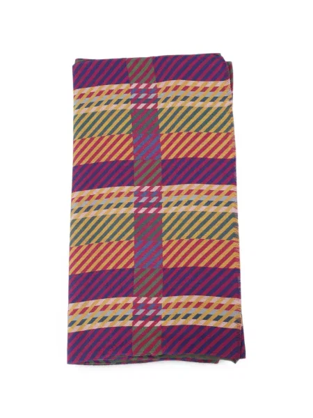 Fular Missoni cu franjuri în carouri roz