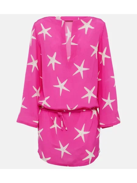 Rochie Valentino de mătase cu imagine roz