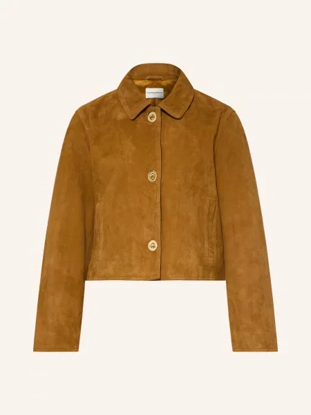 Claudie Pierlot Kurtka Skórzana beige beżowa