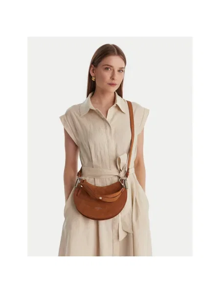 Torebka crossbody Coccinelle zamszowa brązowa