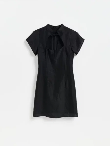 Reserved Rochie mini cu amestec de in negru