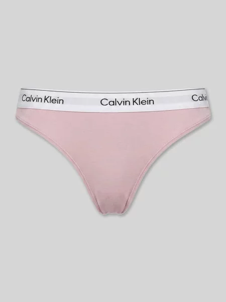 Stringi z mieszanki bawełny Calvin Klein Underwear różowe