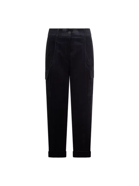 Welurowe spodnie Peserico czarne