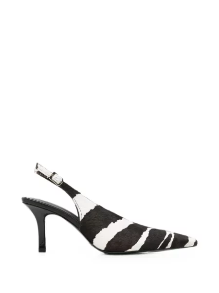 Pantofi cu toc Patrizia Pepe din piele cu imagine slingback negru