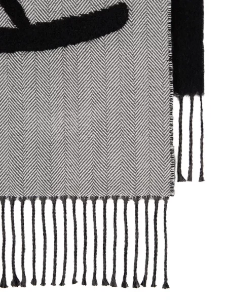 Fular Paul Smith cu model herringbone cu autograf negru