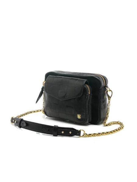 Torebka crossbody Claris Virot skórzana czarna