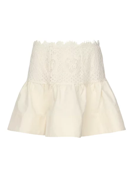 Haftowana spódnica For Love & Lemons koronkowa biała