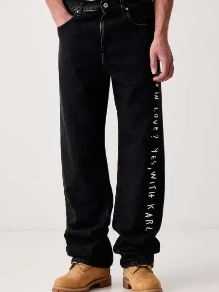 Karl Lagerfeld Jeans blugi relaxed fit pentru bărbați x Pietro Terzini negru