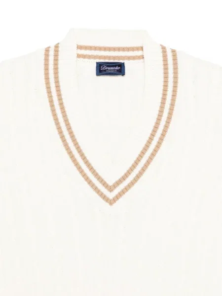 Елек Drumohr с V-образно деколте бяло