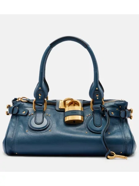 Geanta de piele Chloé din piele albastru