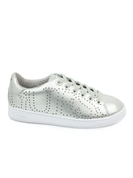 Sneakersy Guess sznurowane skórzane szare