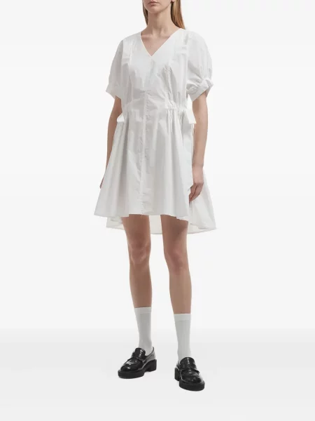 Rochie mini B+ab cu decolteu în V de costum alb