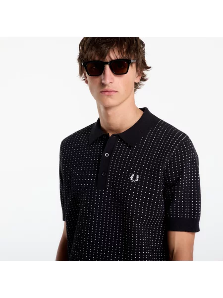 Cămașă Fred Perry cu buline tricotate negru