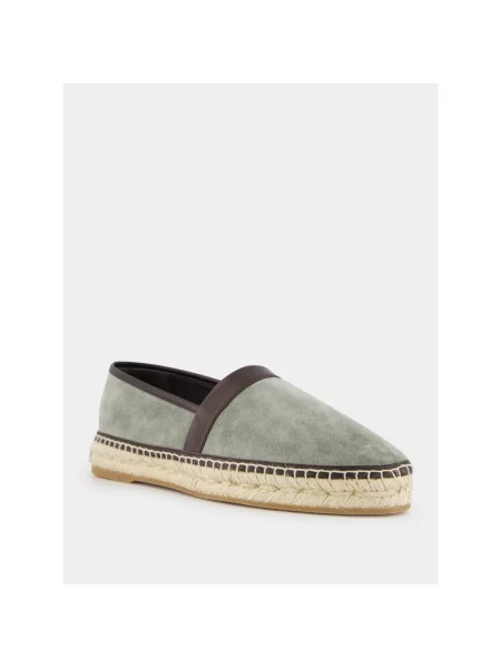 Espadryle Manolo Blahnik skórzane zielone