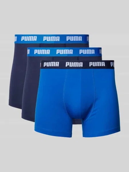 Obcisłe bokserki z detalem z logo w zestawie 3 szt. Puma granatowe