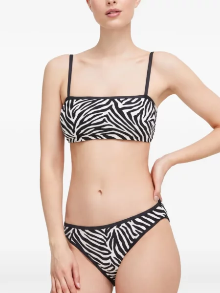 Top Kate Spade cu imagine cu model zebră cu legături alb