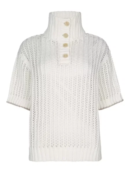 Pulover Brunello Cucinelli alb