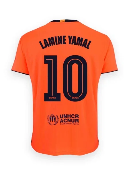 Wyjazdowa koszulka FC Barcelona premium replika Lamine Yamal