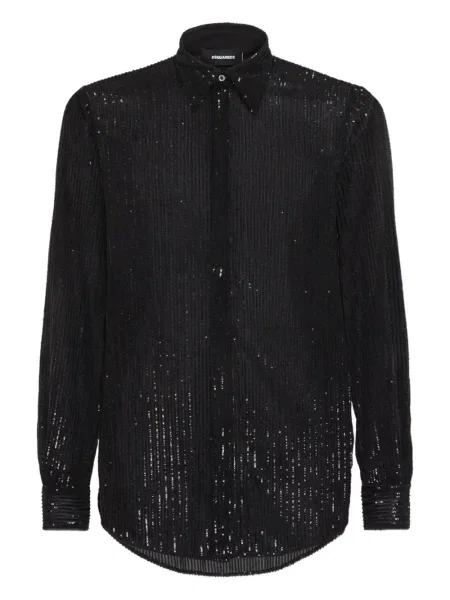 Риза Dsquared2 на райета черно