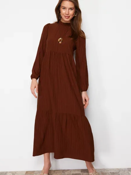 Gulerat rochie Trendyol țesută negru