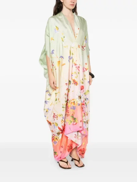 Rochie Roberto Cavalli cu model floral cu decolteu în V