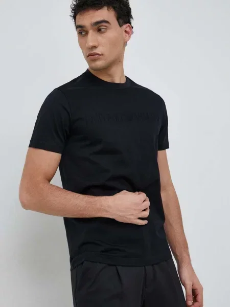 Тениска Emporio Armani с апликация тъмносиньо