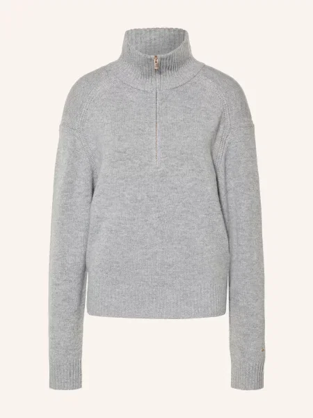 Maje Sweter Typu Troyer grau