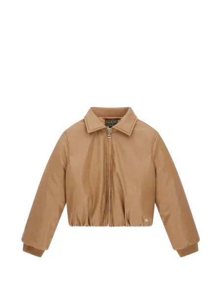 Kurtka bomber dziecięcy Guess brązowy