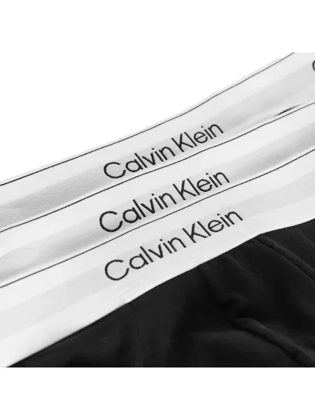 Slipy z elastycznym pasem z logo w zestawie 3 szt. Calvin Klein Underwear czarne