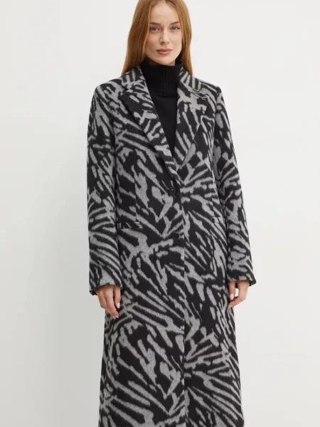 Karl Lagerfeld palton de lana de tranzitie gri