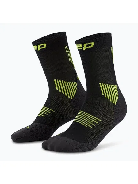 CEP Férfi kompressziós zokni Run Mid Cut fekete/lime. Méret: EU fekete