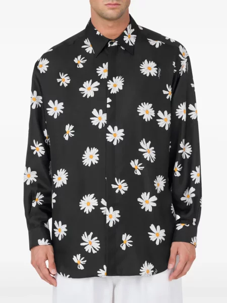 Cămașă Moschino cu model floral cu imagine negru